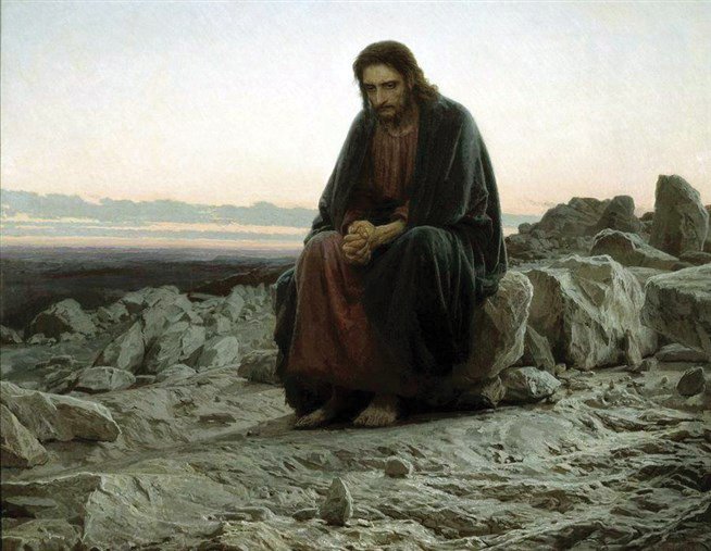 Крамской Иван Николаевич «Христос в пустыне»